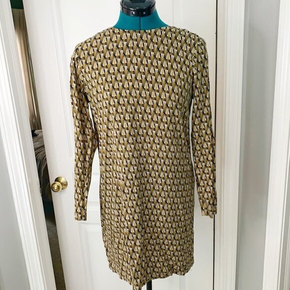 H&M Graphic Geometric Key Hole Back Casual Shift Dress - Picture 5 of 11